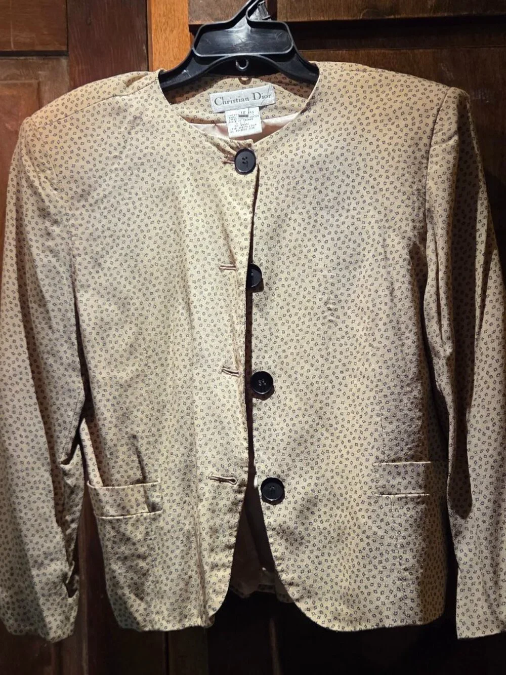 Christian Dior collarless blazer